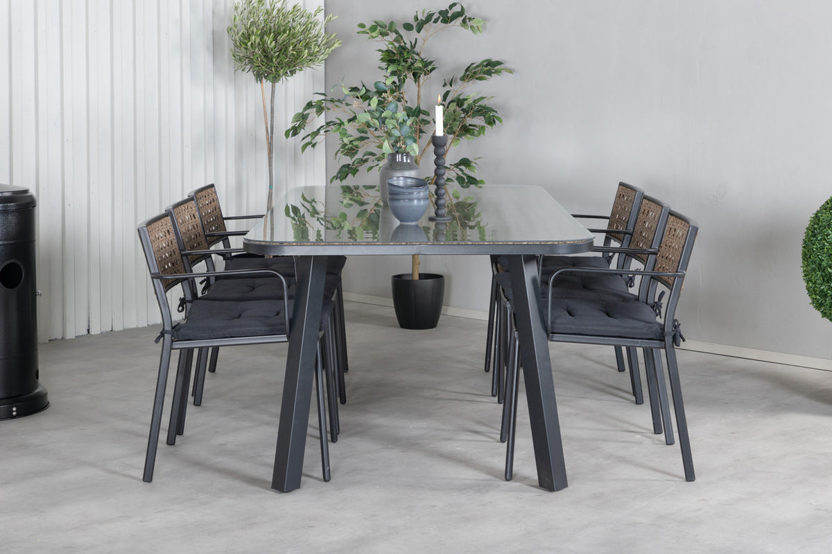 Venture Design Paola Matstolar Natur + Matbord 200x100