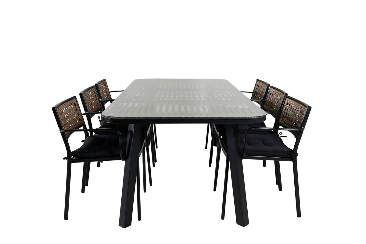 Venture Design Paola Matstolar Natur + Matbord 200x100