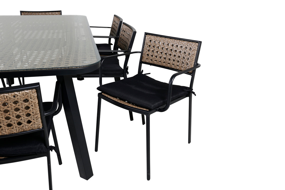 Venture Design Paola Matstolar Natur + Matbord 200x100