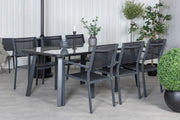 Venture Design Paola & Copacabana Rektangulära Matbord 200 x 100 Svart + Matstolar Svart