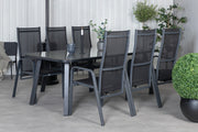 Venture Design Paola & Copacabana Matbord 200x100 + Reclinerstolar Svart