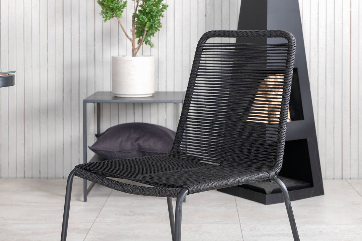 Venture Design Paola & Lindos Rektangulära Matbord 200 x 100 Svart + Matstolar 2-pack Svart