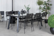 Venture Design Paola & Lindos Rektangulära Matbord 200 x 100 Svart + Matstolar 2-pack Svart