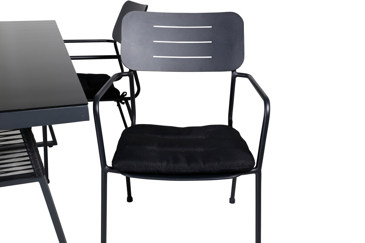 Venture Design Nicke & Dallas Matstolar Svart + Matbord 193x90