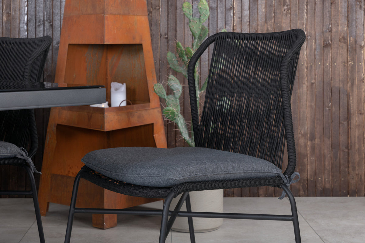 Venture Design Julian & Dallas Matstolar Svart + Matbord 193x90