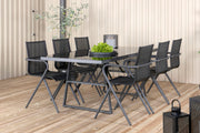 Venture Design Dallas & Alina Matbord 193x90 + Matstolar Svart