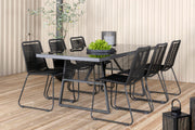 Venture Design Dallas & Lindos Matbord 193x90 + Matstolar Svart