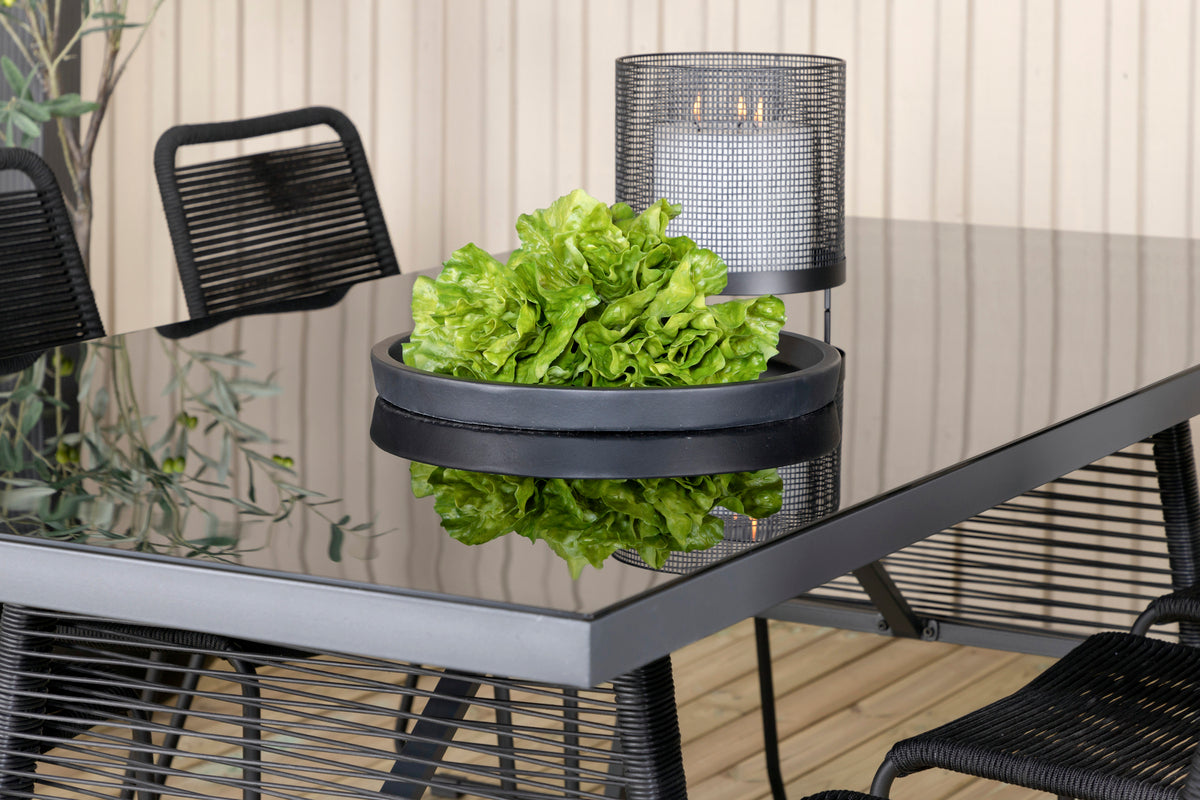 Venture Design Dallas & Lindos Matbord 193x90 + Matstolar Svart
