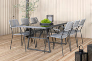 Venture Design Dallas & Lindos Matbord 193x90 + Matstolar Grå