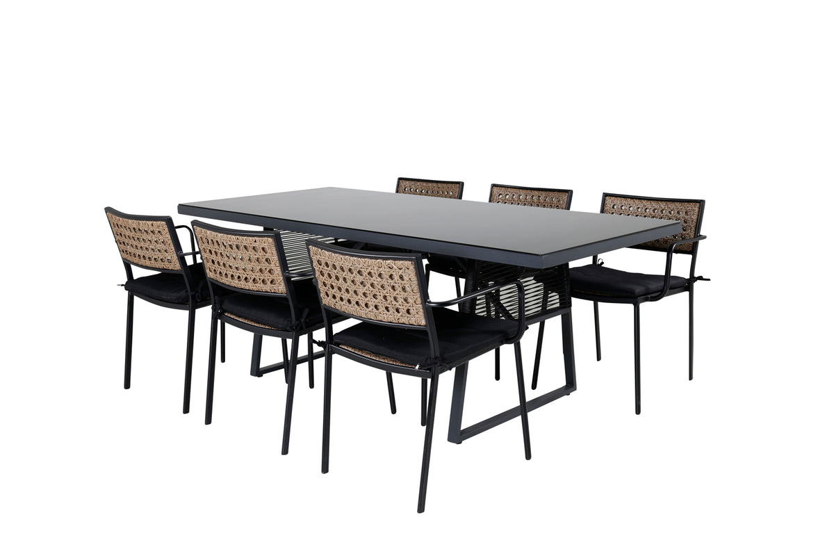 Venture Design Paola & Dallas Matstolar Natur + Matbord 193x90