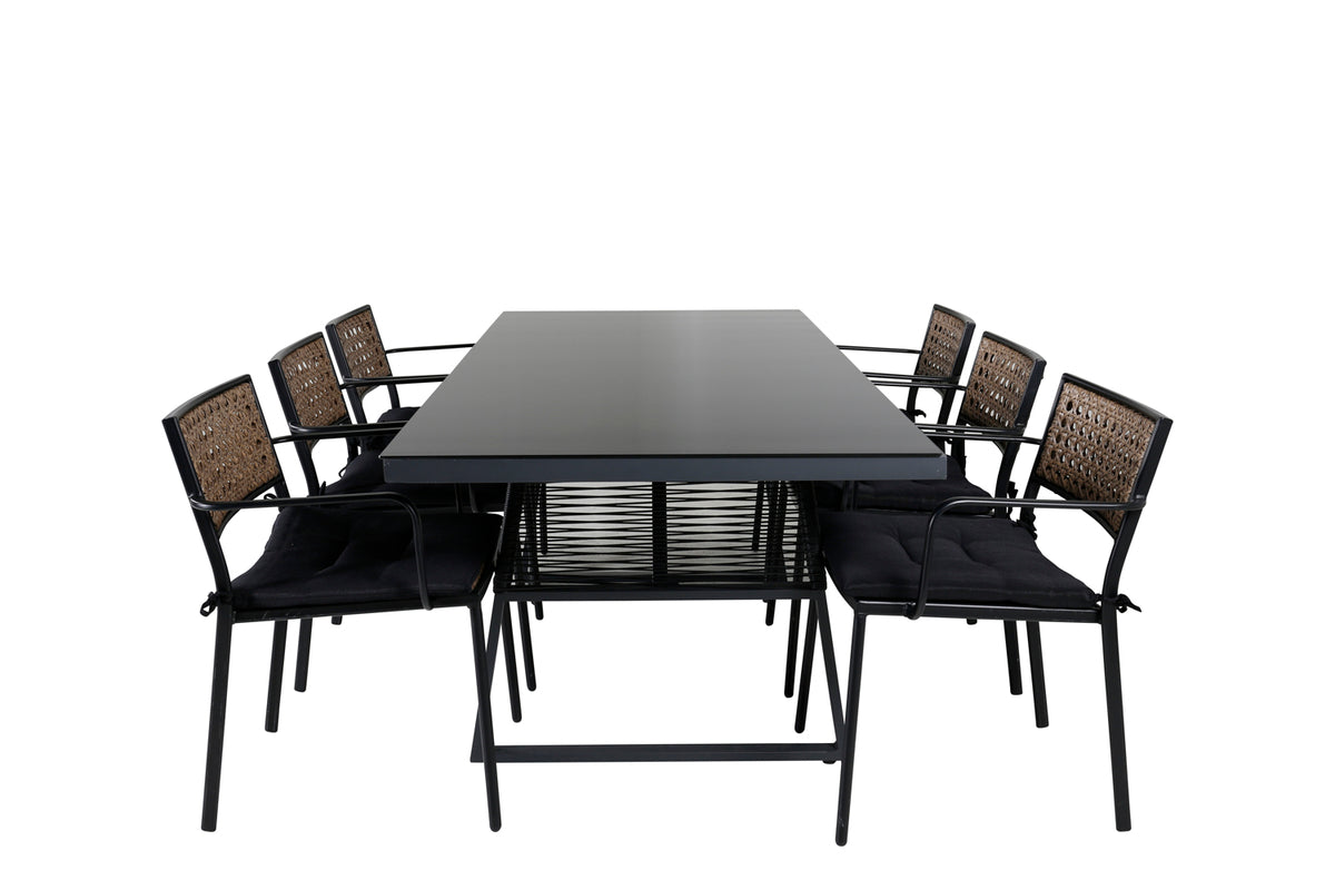 Venture Design Paola & Dallas Matstolar Natur + Matbord 193x90