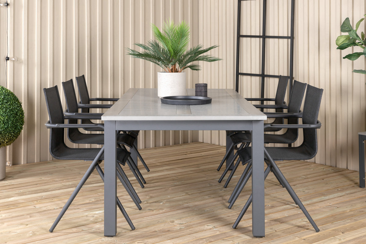 Venture Design Alina & Albany Matstolar Svart + Matbord 224x100