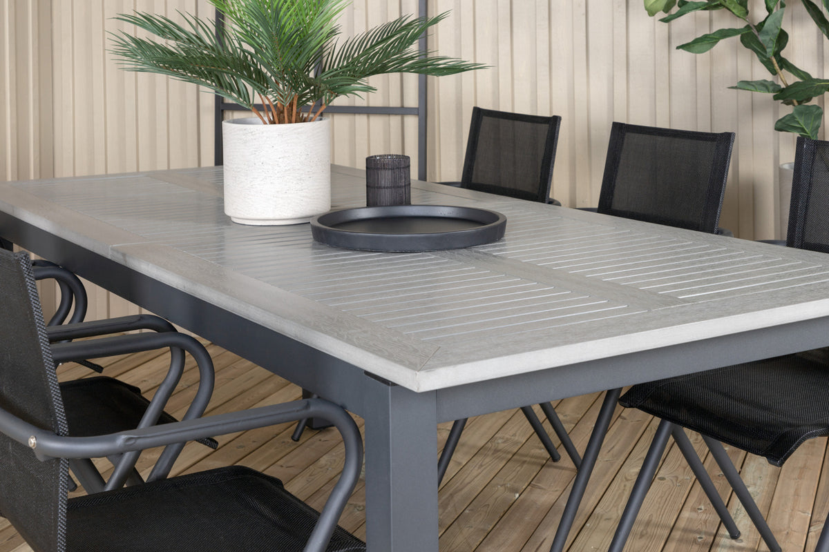 Venture Design Alina & Albany Matstolar Svart + Matbord 224x100