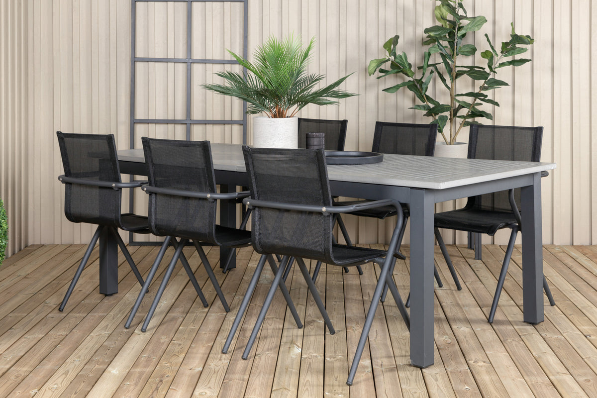 Venture Design Alina & Albany Matstolar Svart + Matbord 224x100