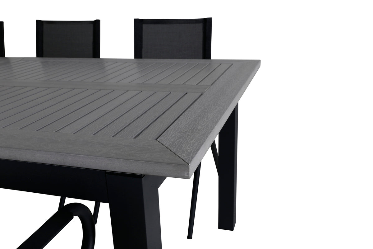 Venture Design Alina & Albany Matstolar Svart + Matbord 224x100