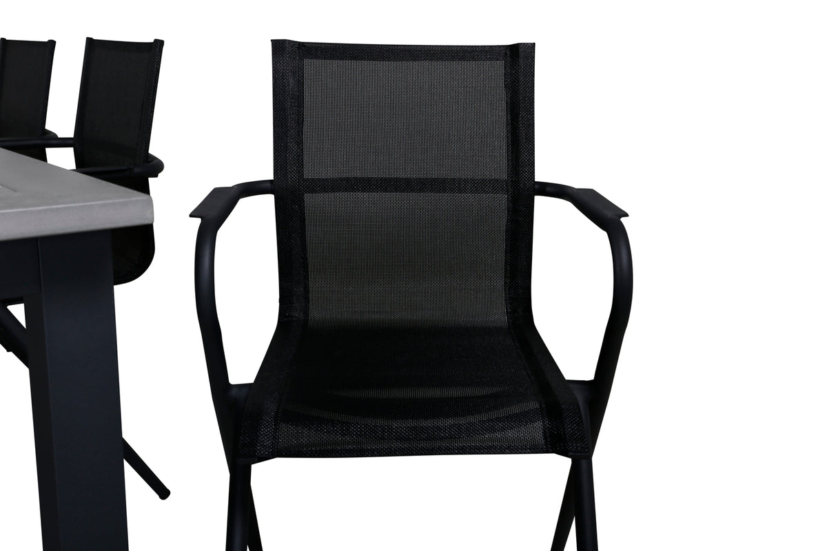 Venture Design Alina & Albany Matstolar Svart + Matbord 224x100