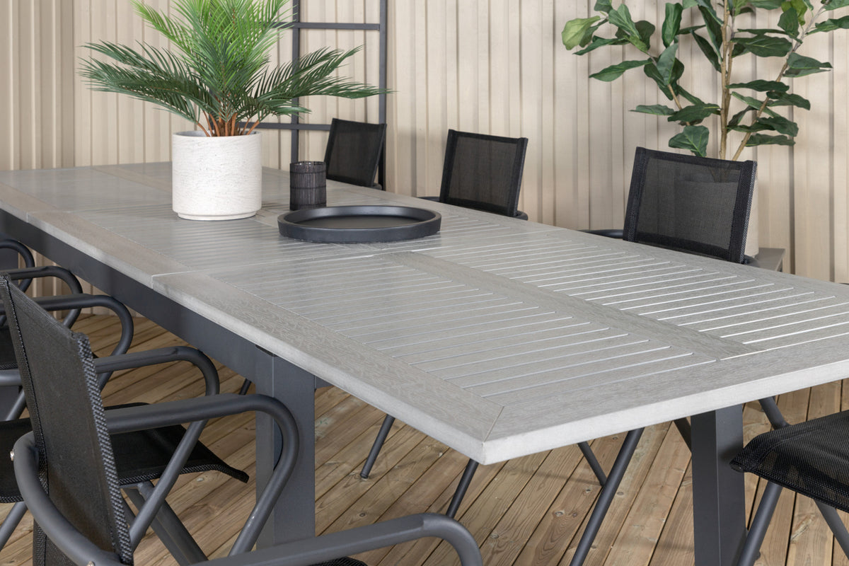 Venture Design Alina & Albany Matstolar Svart + Matbord 224x100
