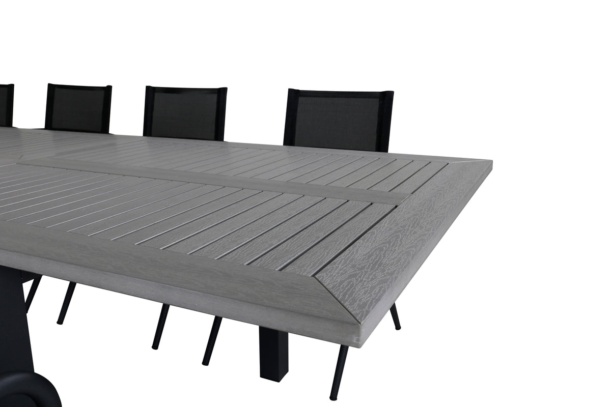 Venture Design Alina & Albany Matstolar Svart + Matbord 224x100