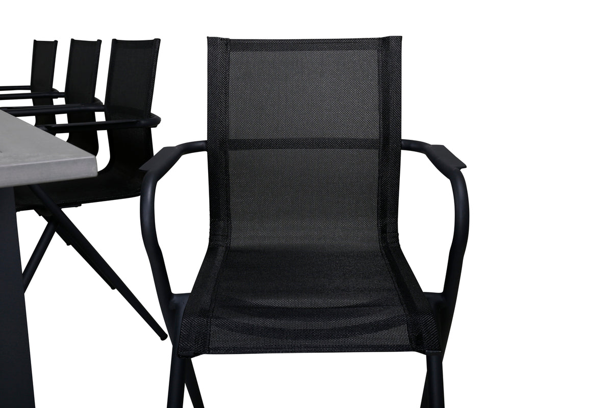 Venture Design Alina & Albany Matstolar Svart + Matbord 224x100