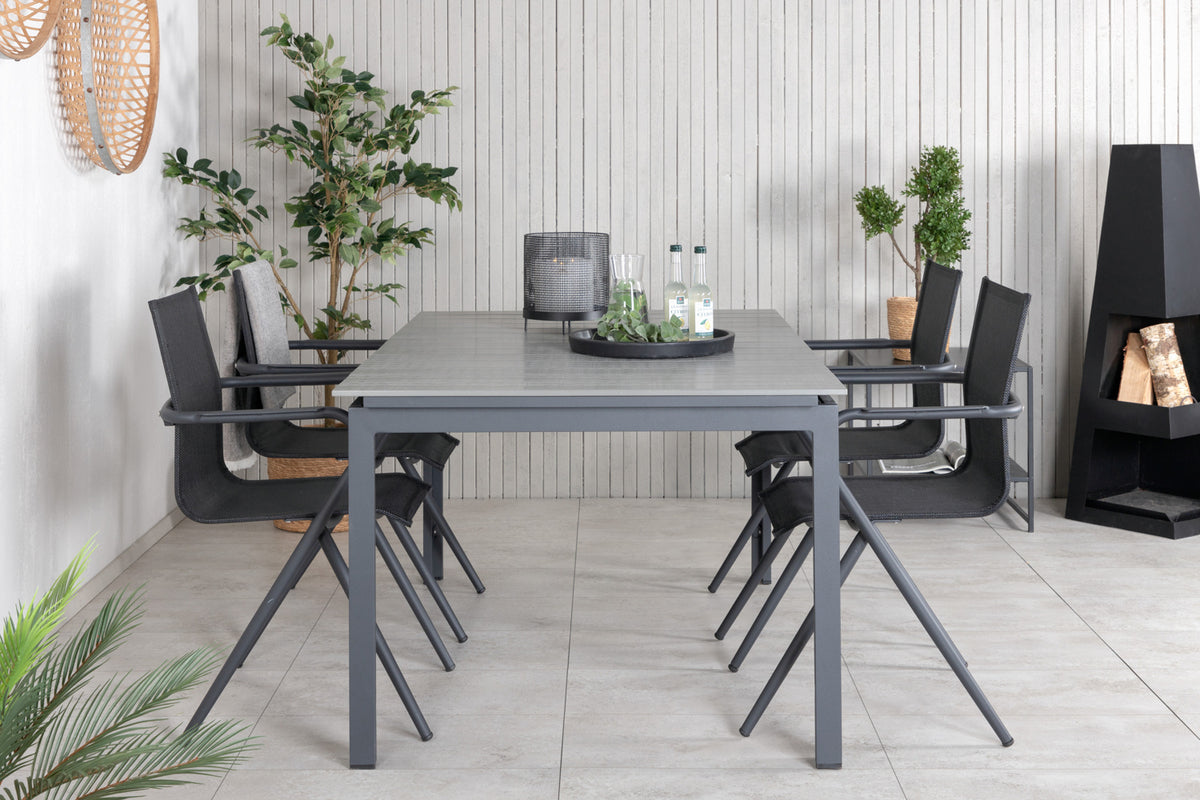 Venture Design Alina & Levels Matstolar Svart + Matbord 160x100x75
