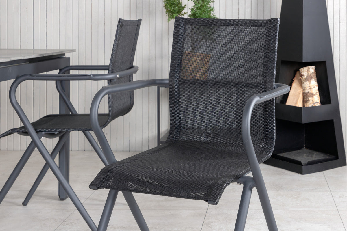 Venture Design Alina & Levels Matstolar Svart + Matbord 160x100x75