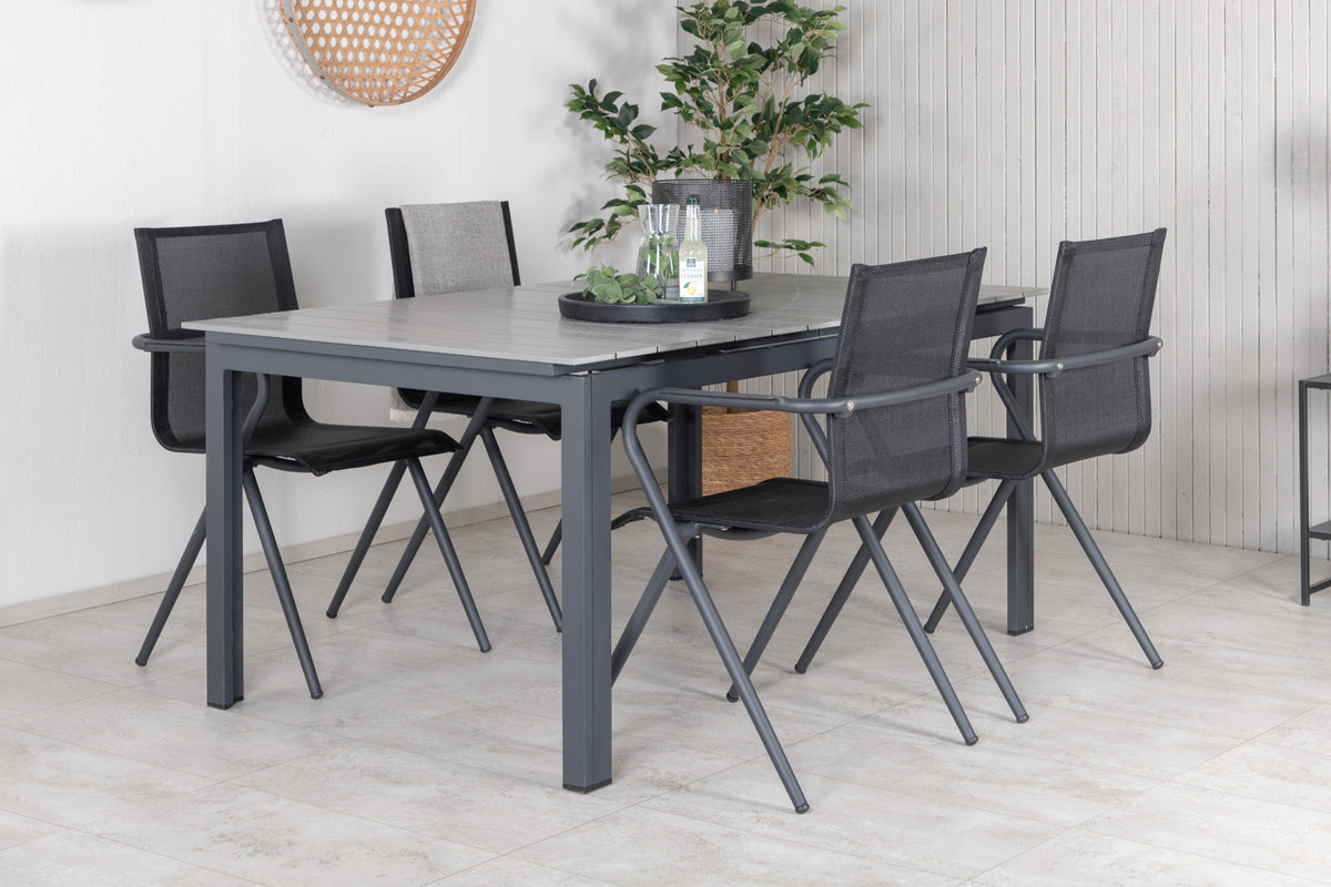 Venture Design Alina & Levels Matstolar Svart + Matbord 160x100x75