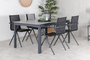 Venture Design Alina & Levels Matstolar Svart + Matbord 160x100x75