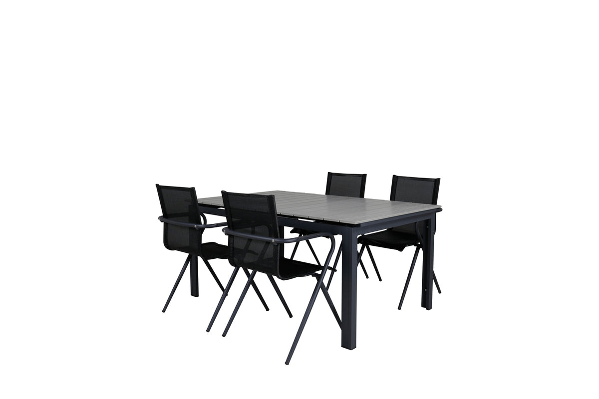 Venture Design Alina & Levels Matstolar Svart + Matbord 160x100x75