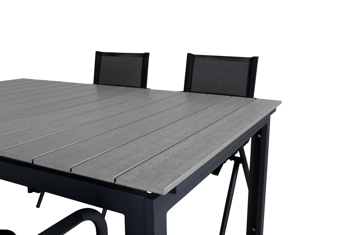 Venture Design Alina & Levels Matstolar Svart + Matbord 160x100x75