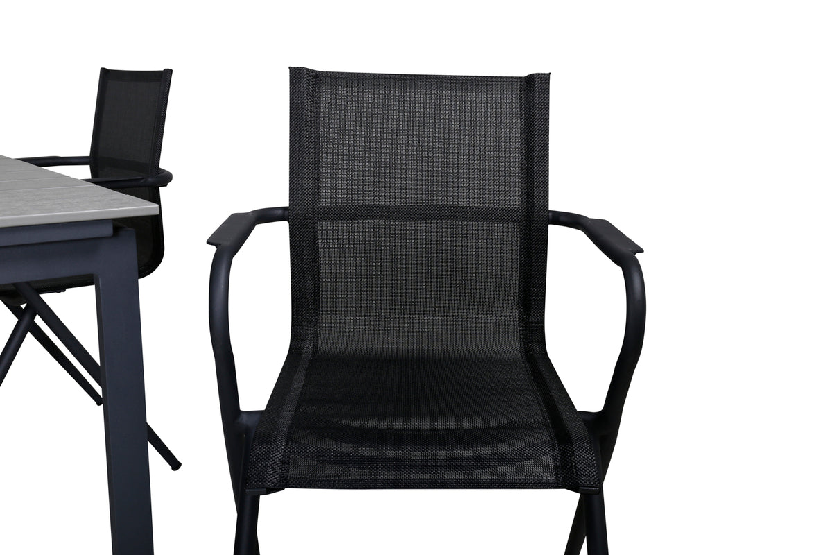 Venture Design Alina & Levels Matstolar Svart + Matbord 160x100x75