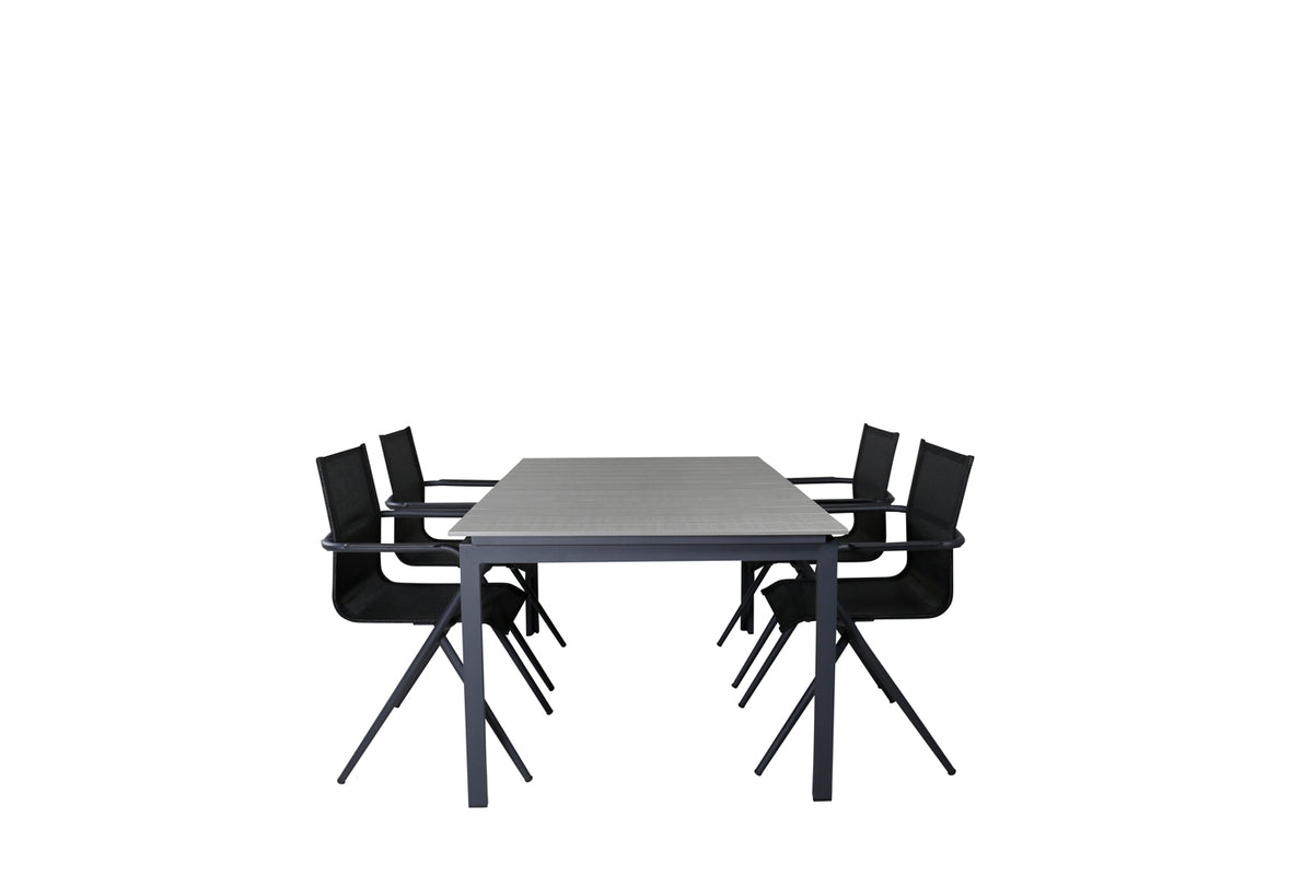 Venture Design Alina & Levels Matstolar Svart + Matbord 160x100x75