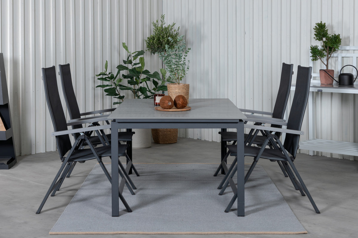 Venture Design Albany & Levels Positionsstolar Svart + Matbord 160x100x75