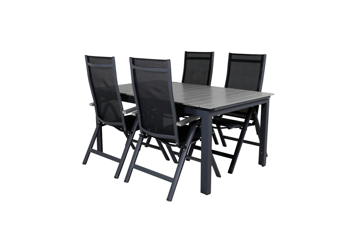 Venture Design Albany & Levels Positionsstolar Svart + Matbord 160x100x75