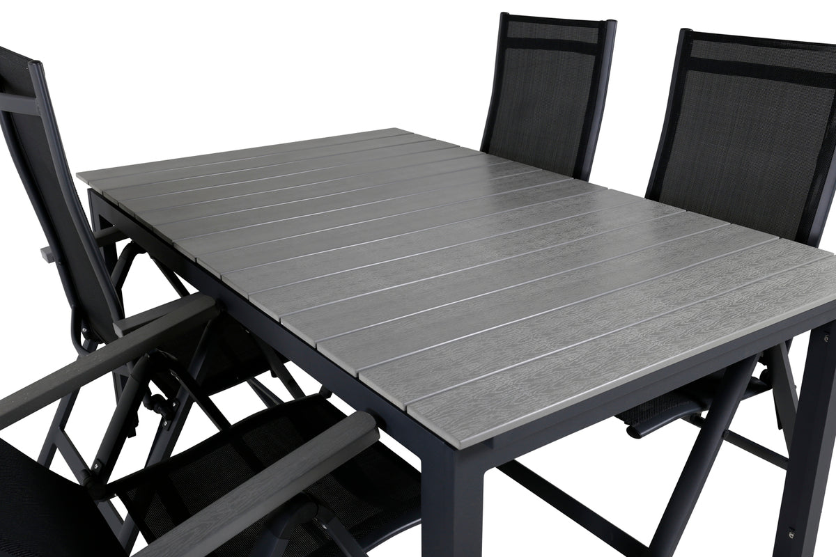 Venture Design Albany & Levels Positionsstolar Svart + Matbord 160x100x75