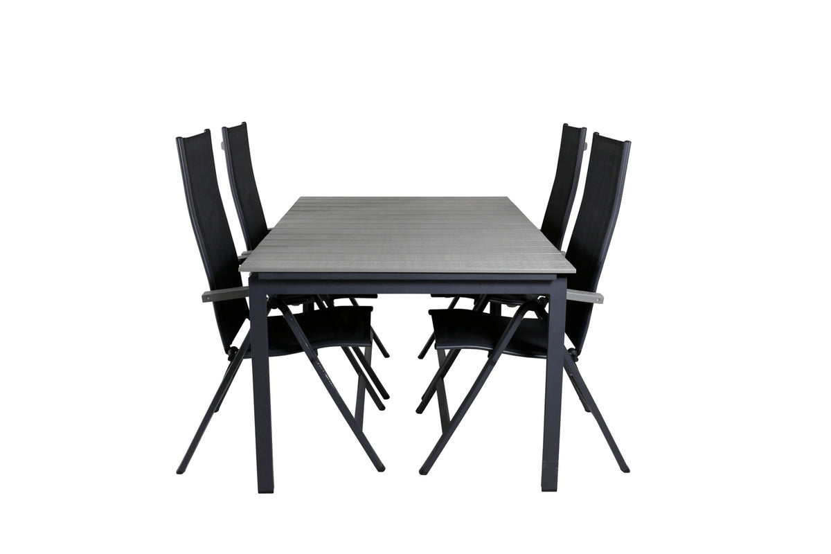 Venture Design Albany & Levels Positionsstolar Svart + Matbord 160x100x75