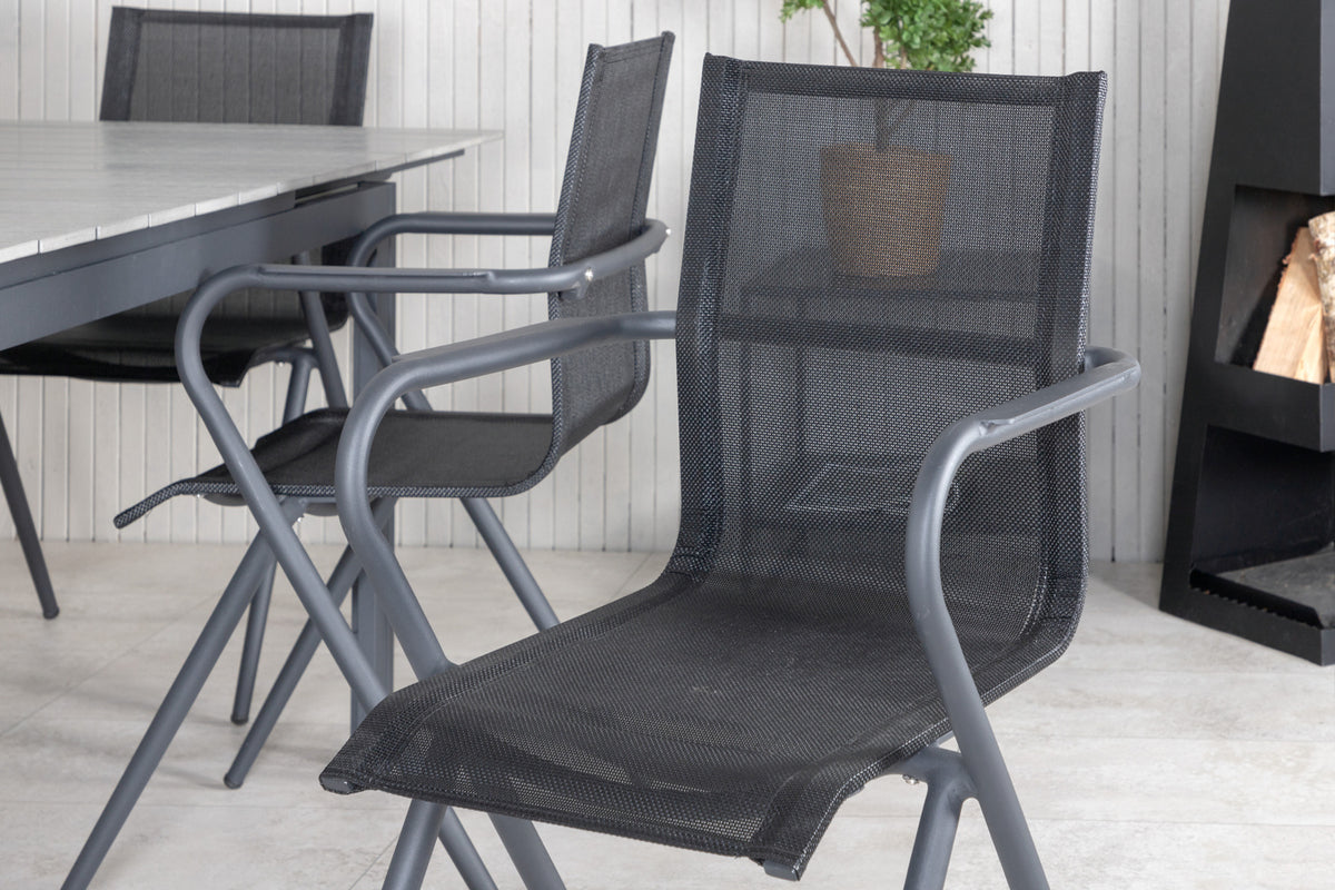Venture Design Alina & Levels Matstolar Svart + Matbord 160x100x75