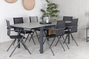 Venture Design Alina & Levels Matstolar Svart + Matbord 160x100x75