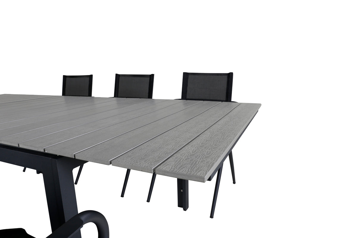 Venture Design Alina & Levels Matstolar Svart + Matbord 160x100x75