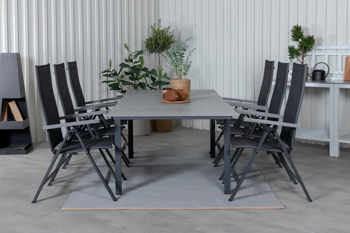 Venture Design Albany & Levels Positionsstolar Svart + Rektangulära Matbord 160x100x75 Svart