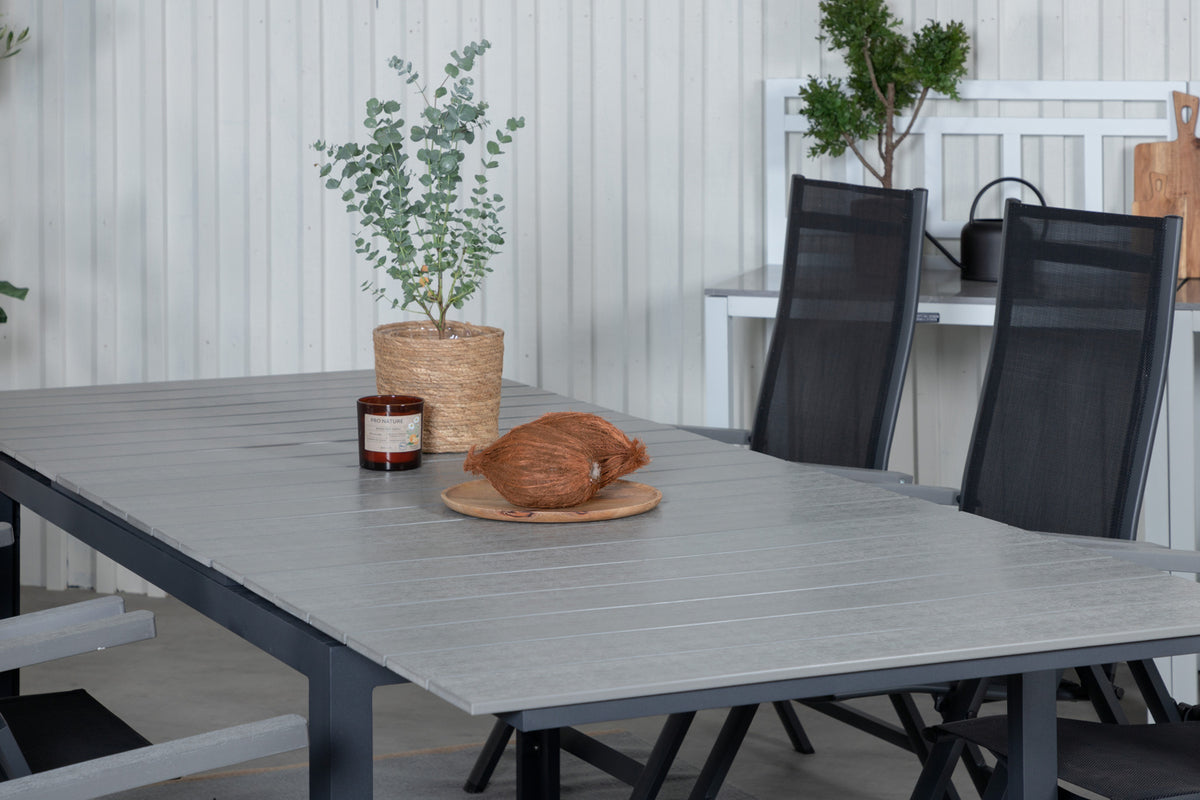 Venture Design Albany & Levels Positionsstolar Svart + Rektangulära Matbord 160x100x75 Svart