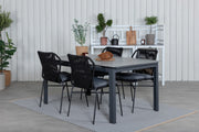 Venture Design Julian & Levels Matstolar Svart + Matbord 160x100x75