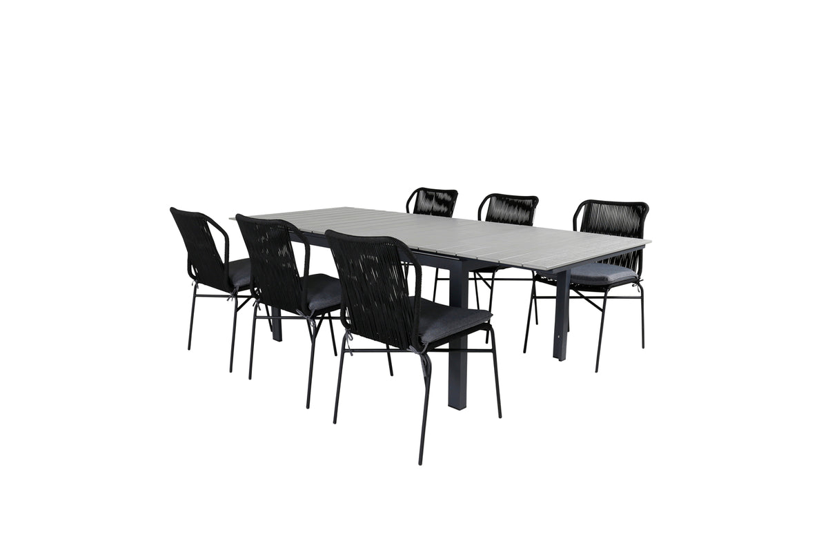 Venture Design Julian & Levels Matstolar Svart + Matbord 160 x 100