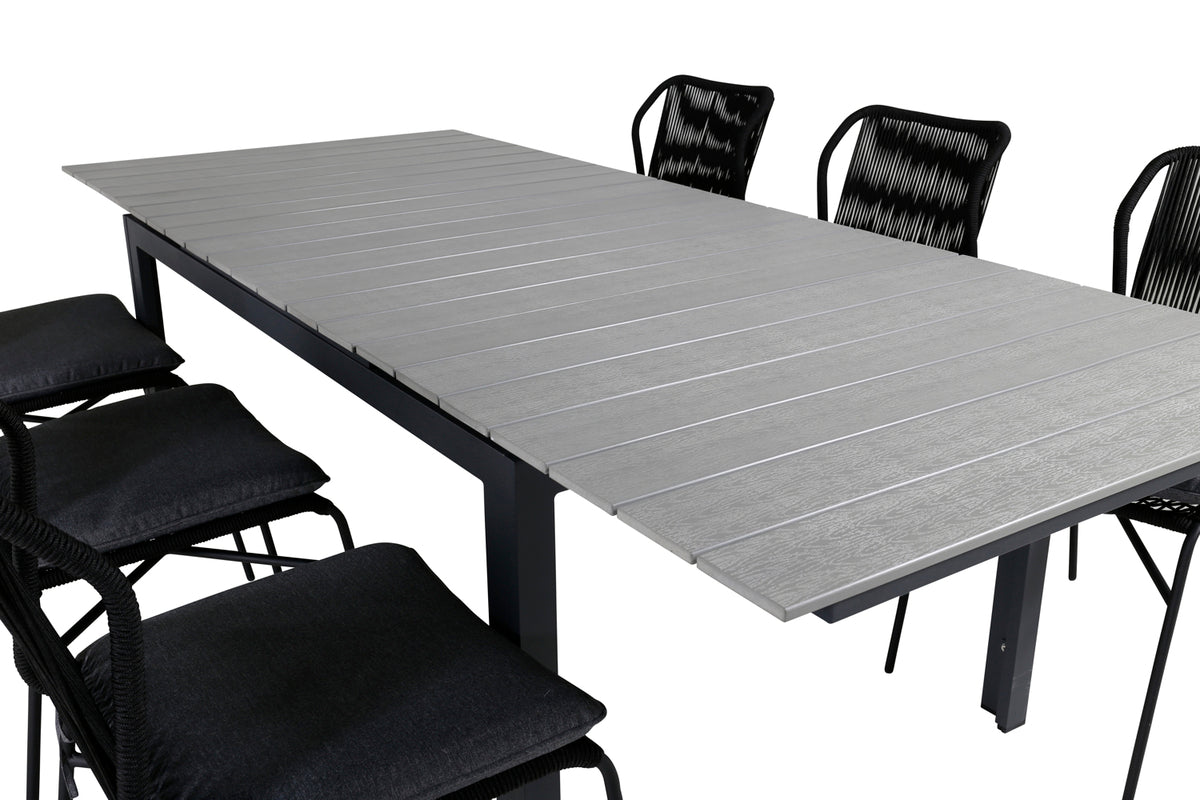 Venture Design Julian & Levels Matstolar Svart + Matbord 160 x 100