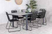 Venture Design Levels & Lindos Matbord 160x100x75 + Matstolar Svart