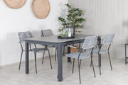 Venture Design Levels & Lindos Matbord 160x100x75 + Matstolar Grå
