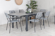 Venture Design Levels & Lindos Matbord 160x100x75 + Matstolar Grå