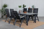 Venture Design Albany & Levels Positionsstolar Svart + Matbord 229x100x75