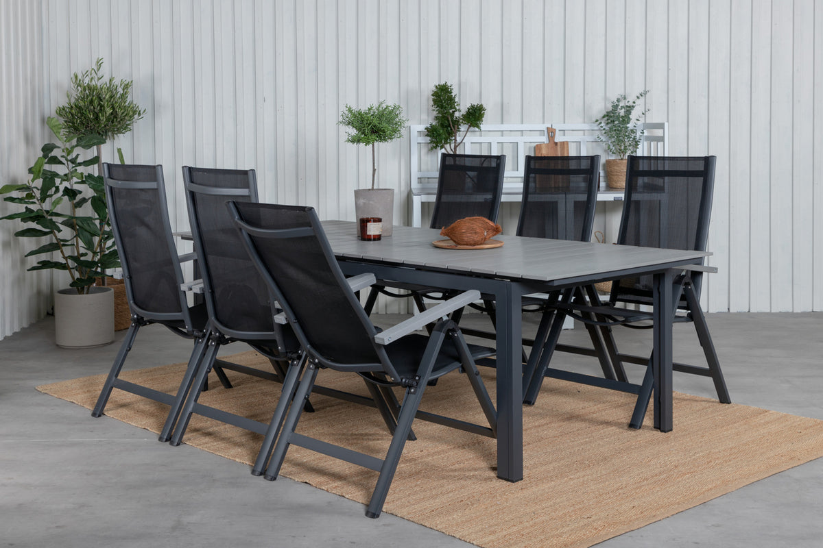 Venture Design Albany & Levels Positionsstolar Svart + Matbord 229x100x75