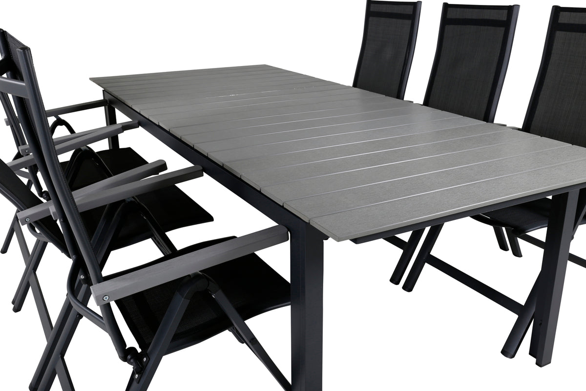 Venture Design Albany & Levels Positionsstolar Svart + Matbord 229x100x75