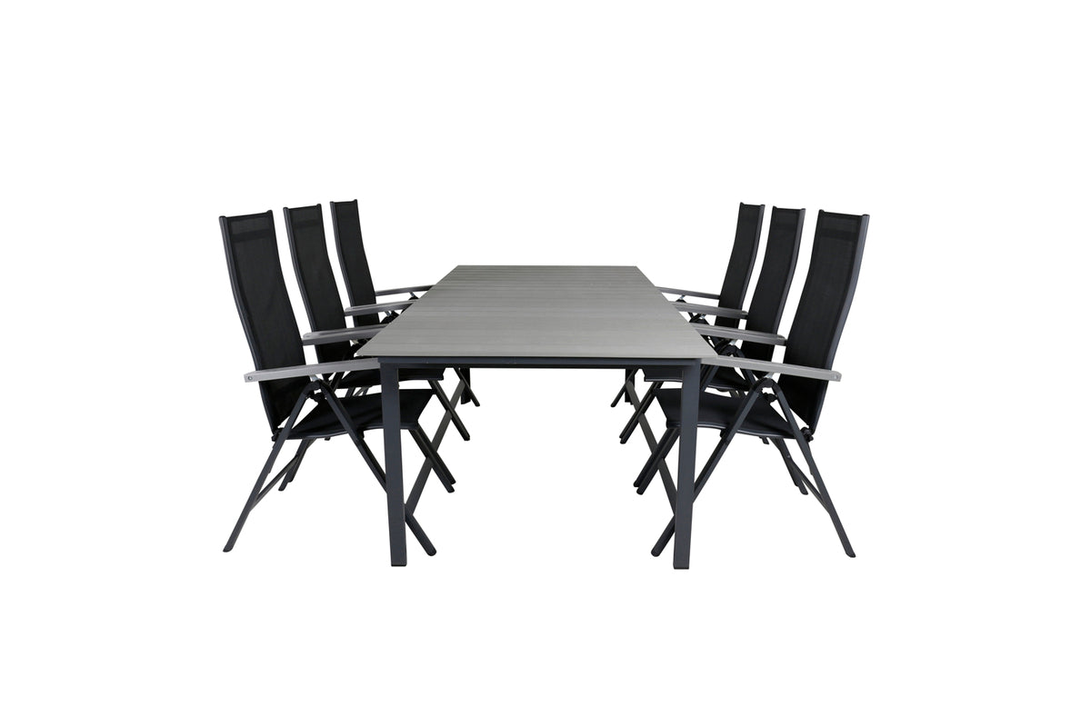 Venture Design Albany & Levels Positionsstolar Svart + Matbord 229x100x75